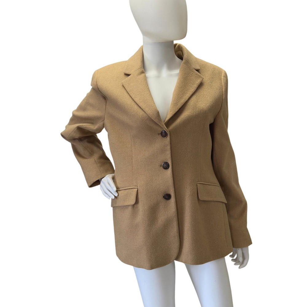 Vintage Jones New York Country Tan Camel Hair Blazer Jacket Womens 10